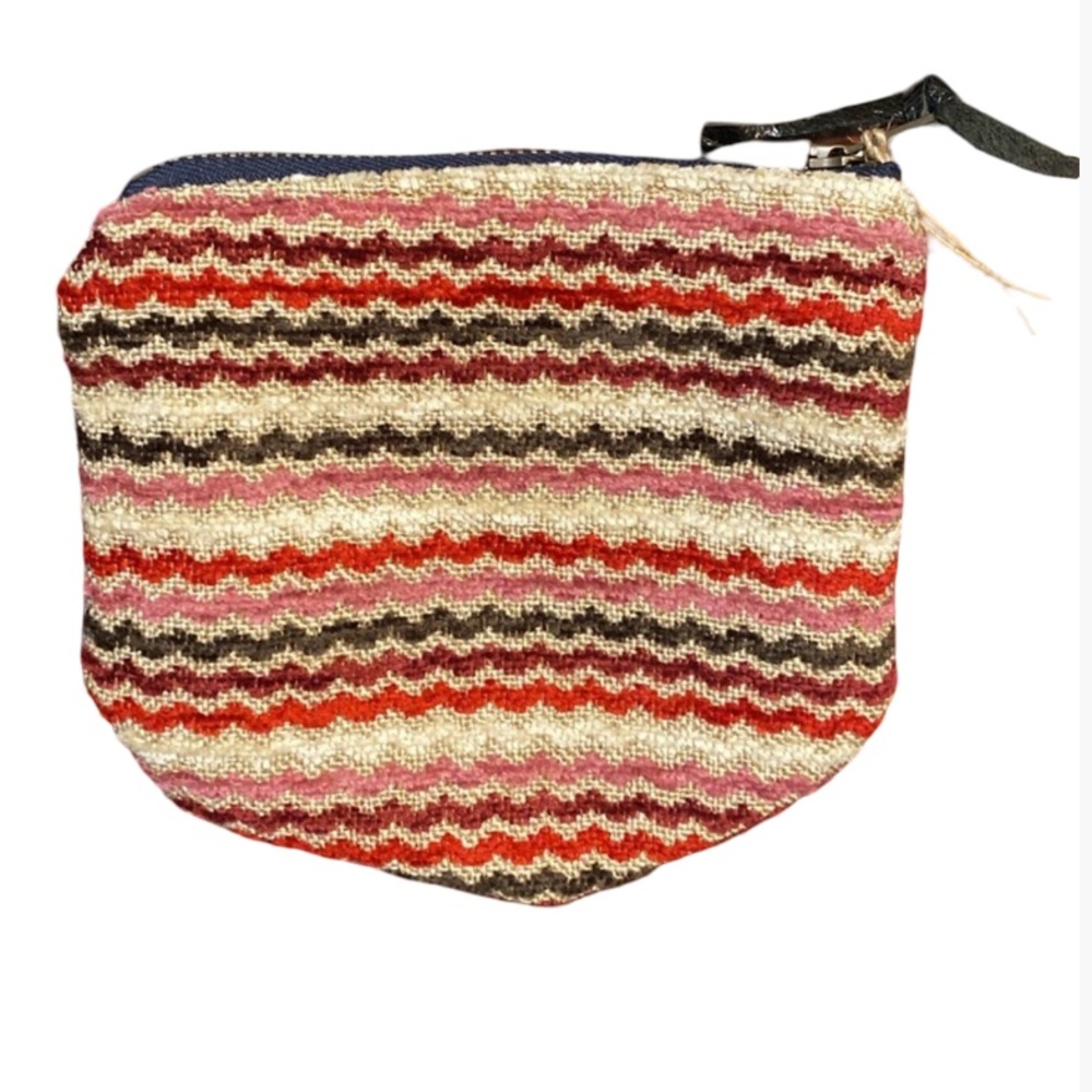 Hand Crafted Handmade Artisan Striped Fabric Clutch